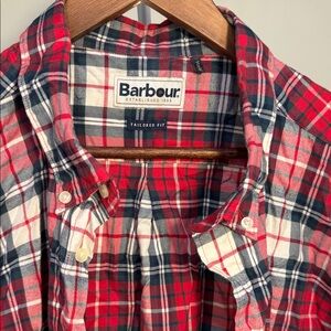 Barbour Classic Red and Navy Plaid Shirt